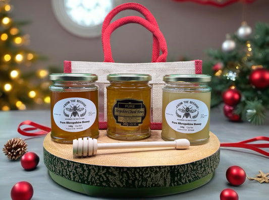Pure Shropshire, Runny, Set and Chunk Honey 340g