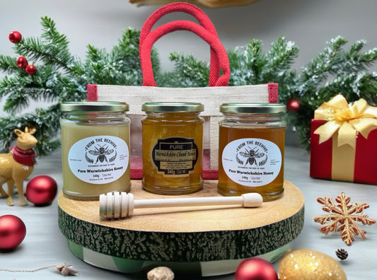 Pure Warwickshire Runny, Set and Chunk Honey 340g