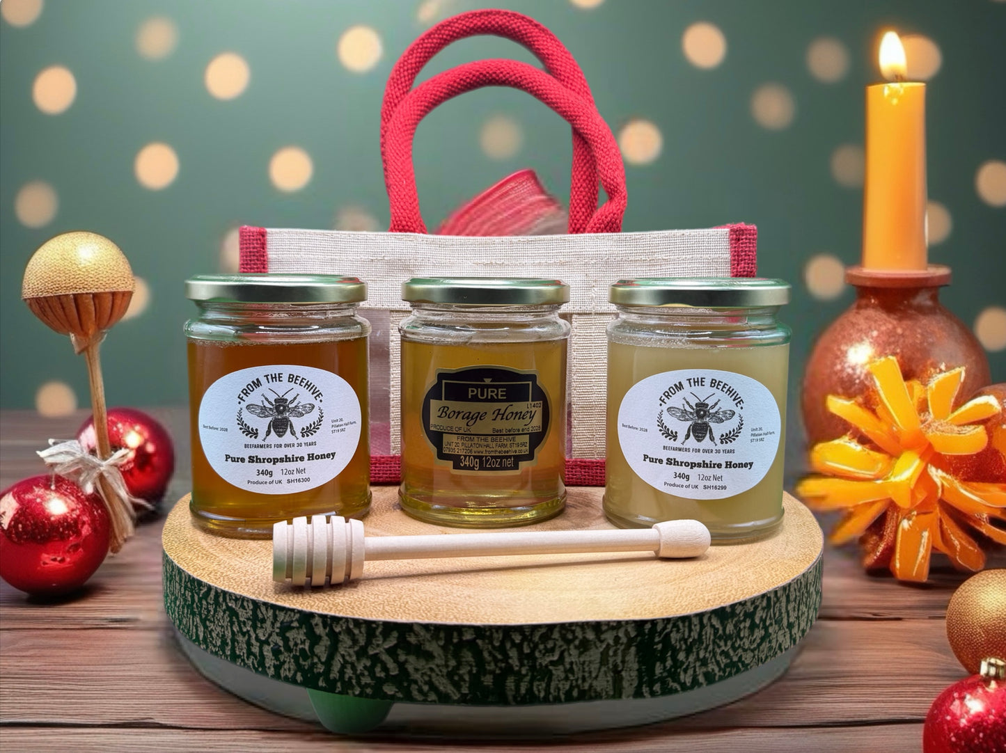 Pure Shropshire Runny, Set and English Borage Honey 340g