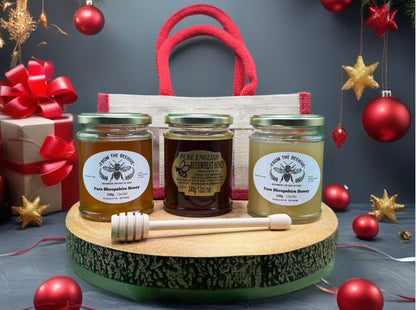 Pure Shropshire Runny, Set and English Buckwheat Honey 340g