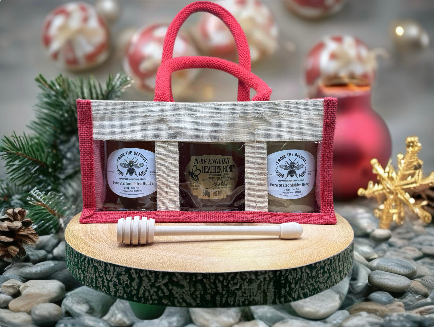 Pure Staffordshire Runny, Set and English Heather Honey 340g