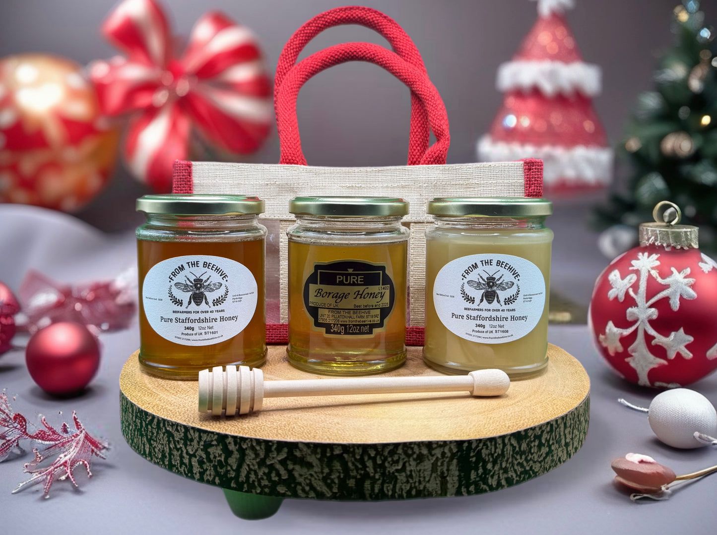 Pure Staffordshire Runny, Set and English Borage Honey 340g