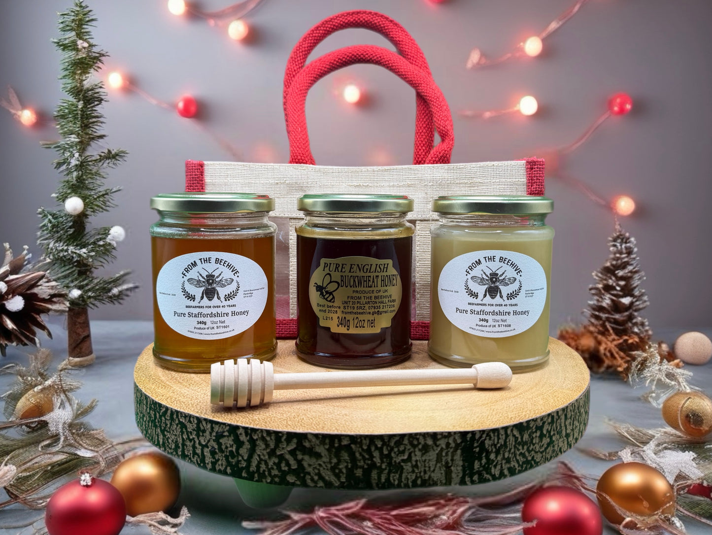 Pure Staffordshire Runny, Set and English Buckwheat Honey 340g