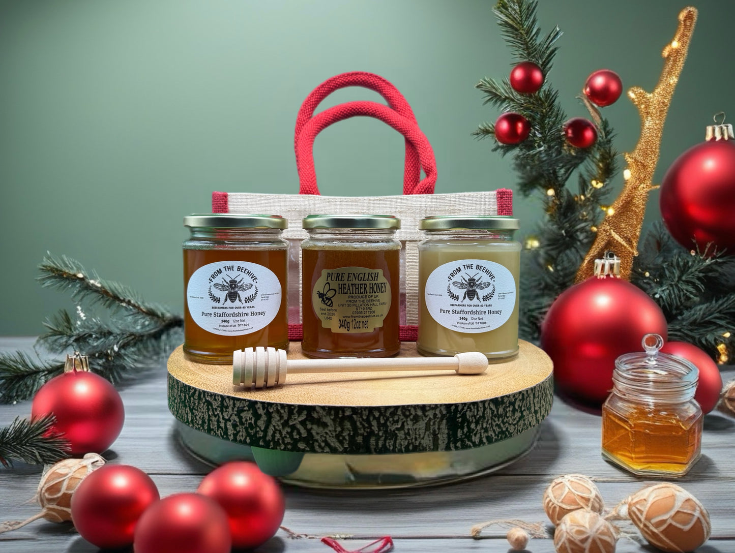 Pure Staffordshire Runny, Set and English Heather Honey 340g