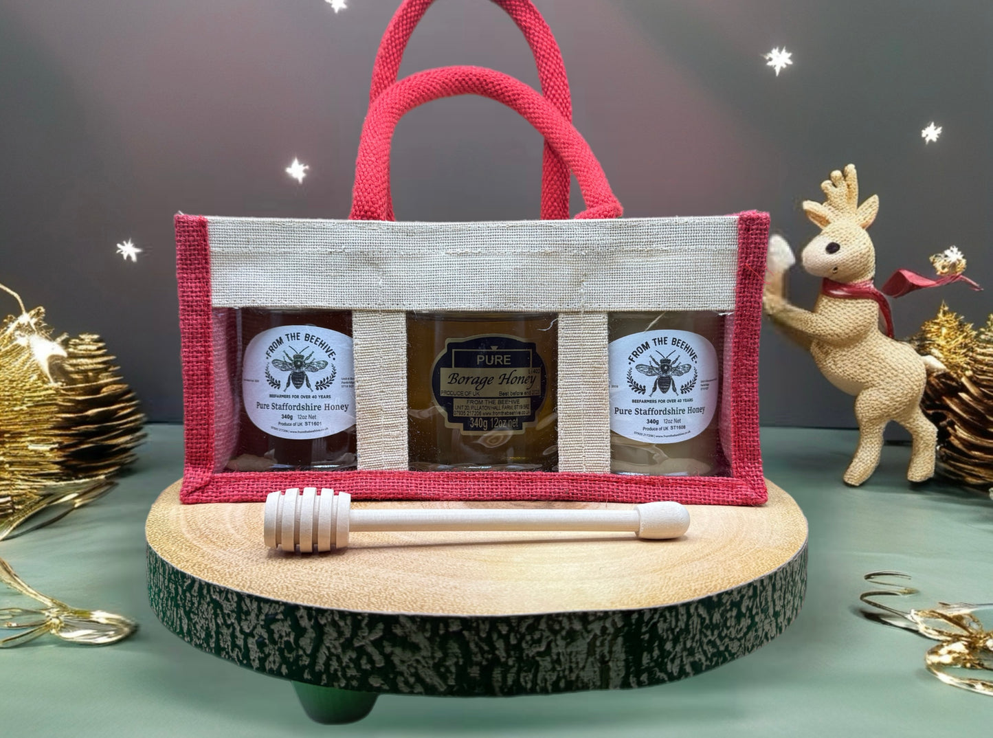 Pure Staffordshire Runny, Set and English Borage Honey 340g