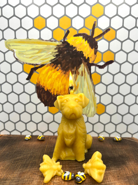 Beeswax Puppy Candle