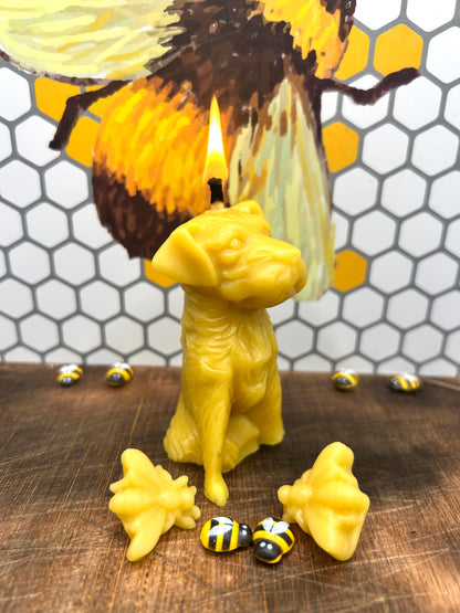 Beeswax Puppy Candle