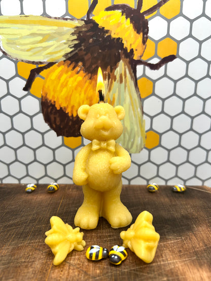 Beeswax Teddy In A Bow Tie Candle