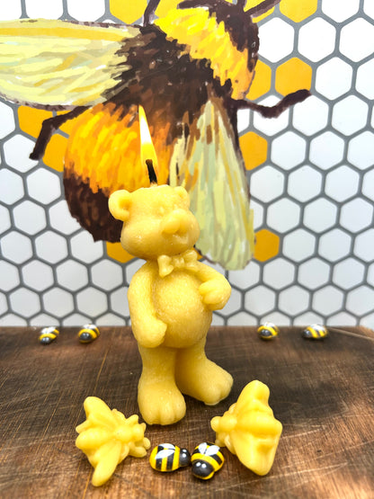 Beeswax Teddy In A Bow Tie Candle