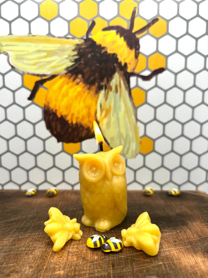 Small Beeswax Owl Candle