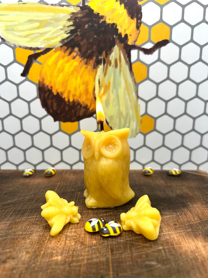 Small Beeswax Owl Candle