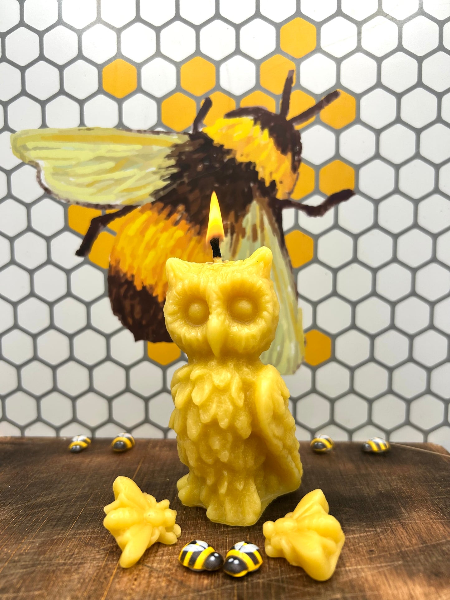 Large Beeswax Owl Candle