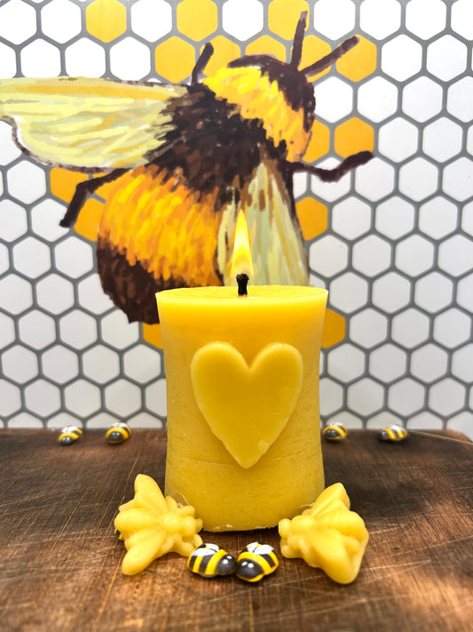 Beeswax Heart Candle