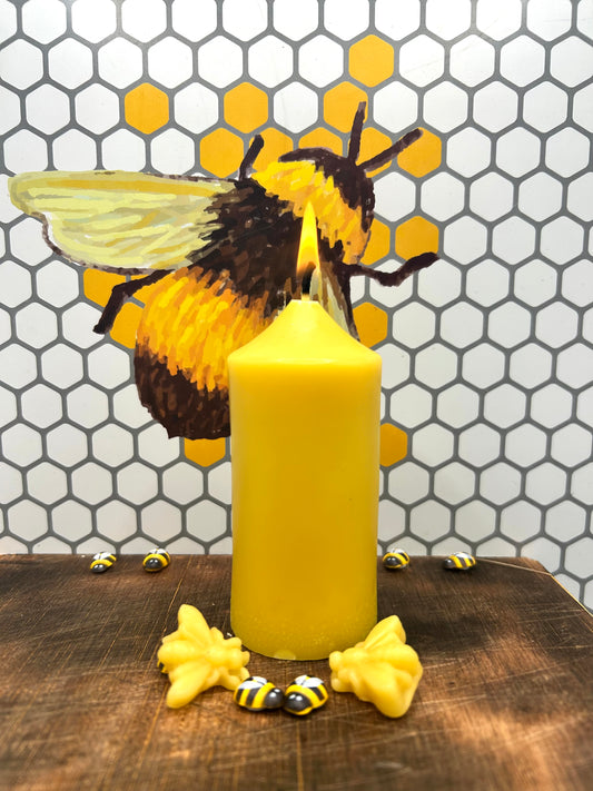 Small Beeswax Pillar Candle