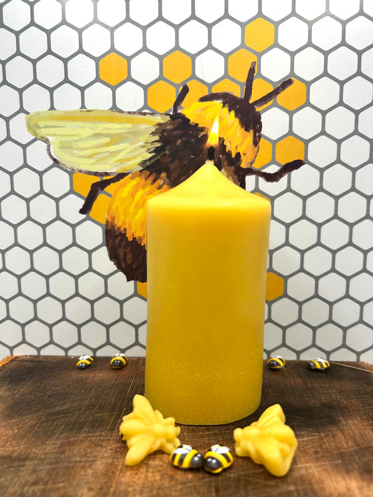 Medium Beeswax Pillar Candle